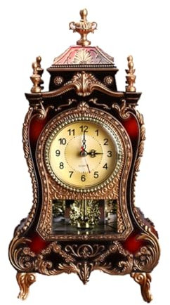CORHAD 1Pieza Reloj de Mesa Decorativo Antiguo con Campana Musical Reloj para Decoración de Sala Dormitorio y Oficina Marrón