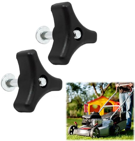 2 Pezzi Tosaerba Triangolo Maniglia Manopola Vite Dado Bullone a Vite per Tosaerba Tagliaerba Vite Dado Bullone di Ricambio per Tosaerba Tosaerba Triangolare Maniglia (Nero)