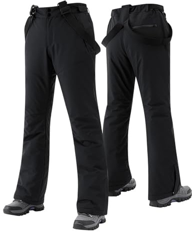 LOIJMK Pantalon de Neige Imperméable pour Femme - Ski, Randonnée, Snowboard Avec Bretelles - Softshell Coupe-Vent - Hiver Chaud - Grandes Tailles