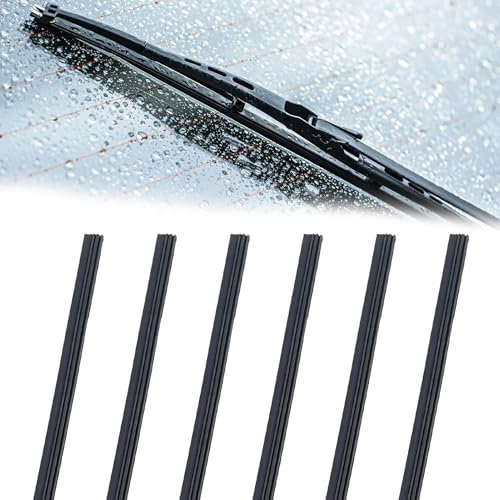 6 Pezzi 28 Pollici 700 mm Gomma Di Ricambio Universale Per Tergicristalli,Ricariche Per Spazzole Tergicristallo in Gomma Smontabile Compatibile Con Tutti I Tergicristalli, Tagliabile
