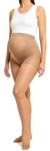JUST BEAUTY TOUCH Maternity Support Tights 20 denier Sheer Pregnancy Pantyhose | Black, Skin, S, M, L, XL