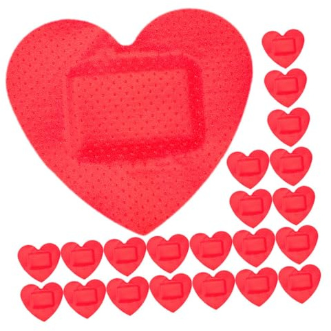ROMISBABA 20Pcs Heart Shape Wound Bandages Small Wound Patches Stretchable Breathable Adhesive Protection Scrapes Suitable for All Ages Emergency