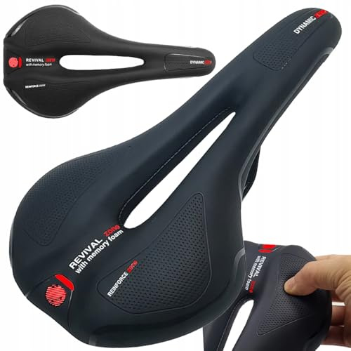 Sella per bicicletta per montagna o strada | Ergonomico, comodo e traspirante - Alcochado con gel | Sedile bici MTB o strada ad alte prestazioni (28 x 15 cm)