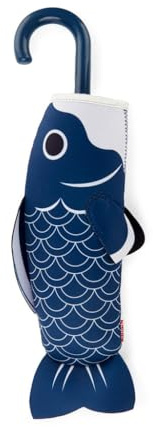 Balvi Paraguas Fish Color Azul con Funda de Neopreno en Forma de Carpa koi Nylon