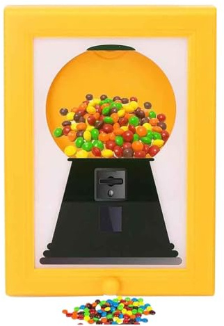 Candy Dispenser Picture Frame, Vintage Small Wall Photo Frame Candy Dispenser, Creative Gumball Machine för godis, nötter, hund- och kattgodis, bordsskiva eller hängande sötskärm för, skrivbord