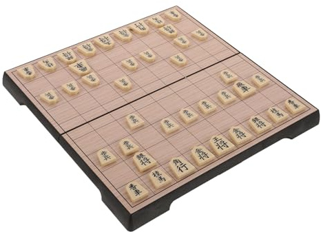 MUSISALY Japanisches Magnetisches Shogi Schachspiel Faltbar mit Sicherem Haltesystem und Tragbarem Ps Brett für Reisen und Familienspiele