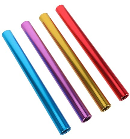 HONITANO 4 Pièces Bâtons de Relais Alliage Aluminium Légers Multicolores Électrolytique Résistants Aux Intempéries pour Courses sur Piste et Entraînement Sportif Scolaire