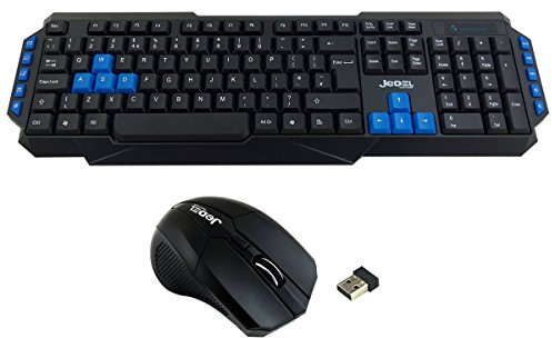 Xclio WS-880R Wireless Gaming Keyboard and 3 Button Mouse 2.4GHz with Nano USB Black Blue/Black