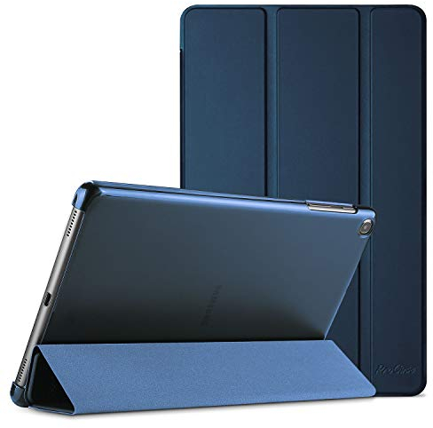 ProCase Hülle für Galaxy Tab A 10.1 2019 (T510 T515 T517), Ultra Dünn Leicht Smart Case, Leichte Stand Schutzhülle Shell mit Translucent Frosted Rückhülle -Navy