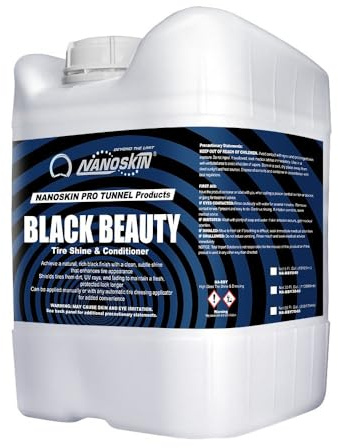 Nanoskin Black Beauty Tire Shine & Conditioner 5 Gallons - Water-Repellent & UV Resistant - Non-Greasy Finish - Restores Black Look | Works with Manual & Automatic Applicators for Cars, Trucks, SUV