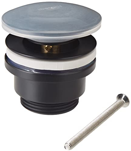 Ibergrif - M20509B Bombe Vidage avec trop plein Salle de Bain, Bonde de Lavabo Pop Up, Noir