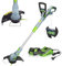 WORKPRO Akku Rasentrimmer 20V, kabelloser Rasenmäher mit 2,0Ah Akku und Ladegerät, 25 cm Schnittbreite, 90° drehbarer Trimmerkopf, Teleskop-Stiel inkl. 20 Nylonmesser für Garten