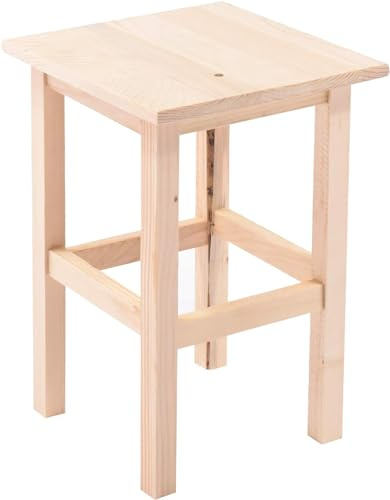 House Collection Sgabello in Legno Naturale, Soggiorno e Bar, 29 x 29 x 45 cm