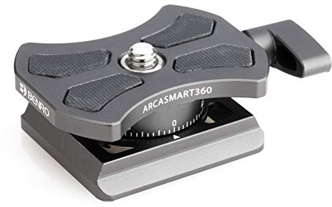 Benro ArcaSmart360 Rotating Adapter Plate – Arca-Swiss & Manfrotto RC2 Compatible, 360° Panorama Rotate, Anti-Twist Quick-Release Adapter (ARCASMART360)