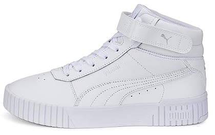PUMA Damen Carina 2.0 Mid Sneaker, White White Silver, 40.5 EU