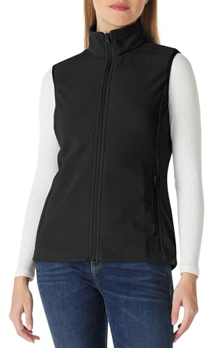 Outdoor Ventures Damen Fleece Weste Outdoor Ultraleichte Polar Fleeceweste Dünne Luafwesten für Frauen Ärmellos Jacke mit Taschen Frühlings Herbst für Laufen Wandern Camping, Schwarz M