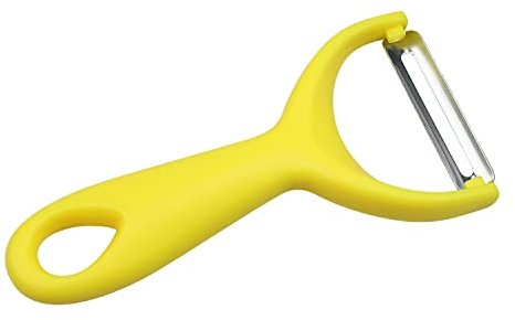 Mehrzweck-Gemüseschäler aus Edelstahl, Kartoffelschäler für Küche, rutschfester Griff, Obstschäler, Y-förmige Schälerseite zum Schälen, Orange