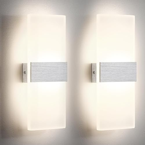 Lightsjoy 2x 12W LED Wandleuchte Innen Moderne Wandlampen, Neutralweiß