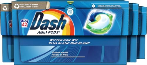 Dash All in 1 Pods - Capsule per il bucato - Più bianco del bianco - Confezione risparmio da 4 x 42 lavaggi