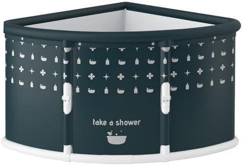 Makamsui Baignoire de glace portable pliable pour adulte, grande baignoire d'angle pliable en forme d'éventail, baignoire d'angle pliable autoportante, baignoire d'angle pliable sans effort pour salle