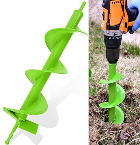 MAZING 16 x 4 Upgraded Spiral Auger Drill Bit for Planting, Heavy Duty Garden Auger Bit, Bulb Planter Tool for Post Hole Digger Plant Flower Bedding Digging