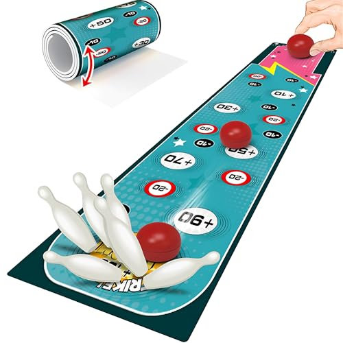 WYFCR Mini Tabletop Bowling Spiel, Schnelle einfache Einrichtung Bowling Spiel, Tragbare Mini Tabletop Spiele,Kompakte Familie Spiele, Tischspiele für Reise nach Hause Party, Familienspiel ﻿