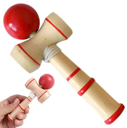 Kendama-leksak i trä 5,3 x 2,2 tum japansk leksak lätt att spela koordination och kroppskontroll gymnastik, leksak för nybörjare, leksak