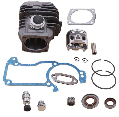 LVYXON Kit di montaggio del pistone del cilindro da 44,7 mm con valvola di decompressione Cuscinetto ad aghi Set di guarnizioni di tenuta dell'olio Parti di ricambio compatibili con motosega 026 MS260