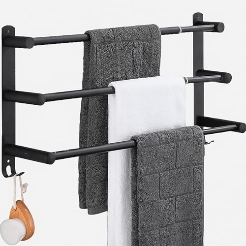 Toallero extensible de 43 a 78 cm, sin taladrar, toallero de pared para baño y cocina, sin taladrar para muebles de baño
