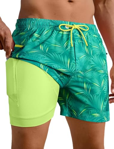 APTRO badshorts för män med blixtlåsfickor 2 i 1 snabbtorkande badbyxor med kompressionsfoder 02