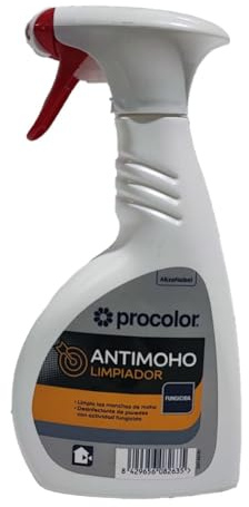 Limpiador de moho al agua sin olor incoloro, para interior y exterior, paredes, azulejos, piedra, envase de 500 Ml. 5 m²/L. rendimiento, secado en 1 h.