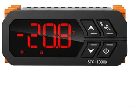 UTTASU STC-1000HX digital termostatstyrenhet för akvarier och skaldjursläckning med LCD-skärm, ℃/℉-omkoppling, IP65 vattentät, automatisk uppvärmning och kylning
