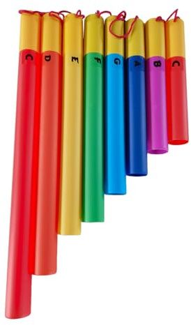 Taidda Juego de Instrumentos de Percusión con Tubo de Sonido Colorido de 8 Tonos para Actuaciones Colectivas en el Aula en Casa, Kit de Tubo de Octava Liviano para Todas las Edades (con cuerda)