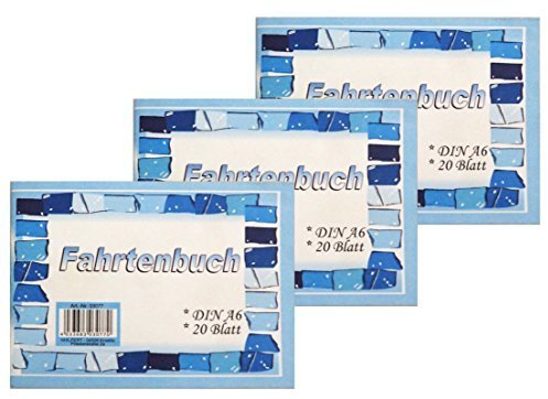 6 x Fahrtenbuch A6, Fahrtenheft, Fahrtbericht, Fahrtbeleg, Wegenachweis