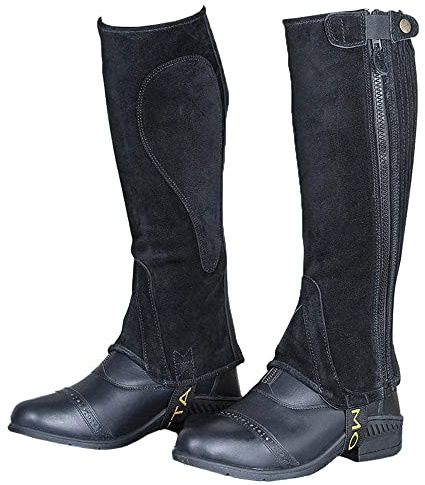 Shires Moretta Demi-Chaps en Daim pour Enfant, Noir, L
