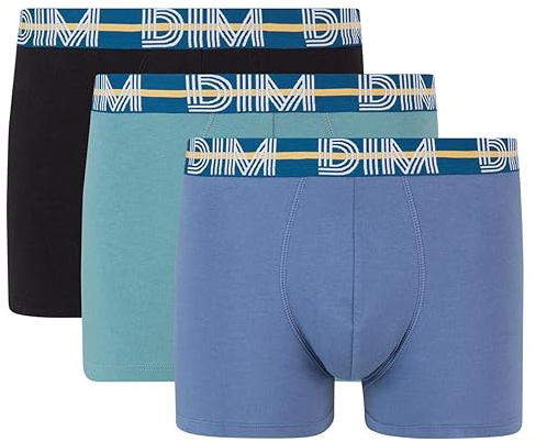 Dim Boxer POWERFUL X3 Boxer de bain Homme Multicolore (Bleu Jacinthe/ Vert Viride/ Noir 96a) Large (Taille fabricant: 4) 3lot de3