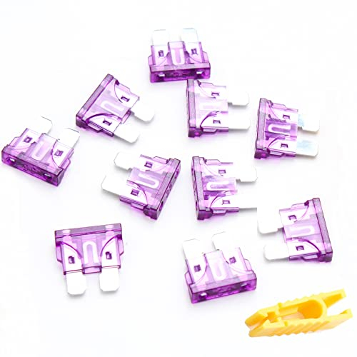 Auto Sicherungen Set,Sicherungen Kfz,Flachsicherungen Set,Standard Autosicherungen,Stecksicherung Set,Mit 1 Sicherungszieher,Kfz Sicherung 35A,10 Stück