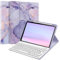FINTIE Tastatur Hülle für iPad Air 11 Zoll M3/M2 (2025/2024), iPad Air 5/4 Generation 10.9(2022/2020), TPU Rückschale Schutzhülle mit Stifthalter, magnetisch Abnehmbarer QWERTZ Keyboard, Lila Marmor