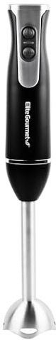 Elite Gourmet EHB1015 Batidora de mano de inmersión de 500 vatios y 2 velocidades con cuchillas de acero inoxidable, varilla desmontable, para batidos, comida de bebés, sopas, negro