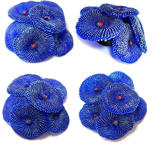 Ornamente für Aquarien, 4 Stück, Künstliche Korallen Ornament, Korallen, Unterwasser Pflanze für Fisch Tank Dekoration (Blau Korallen)