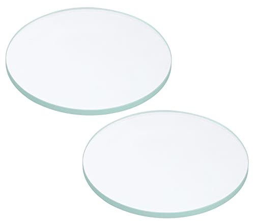 PATIKIL 2,5 x0,12 Diámetro Linterna Cristal Lente, 2Uds Pulido Borde Cristal Lente para LED Luz Fuente Lente Manual Linterna Reemplazo, Transparente