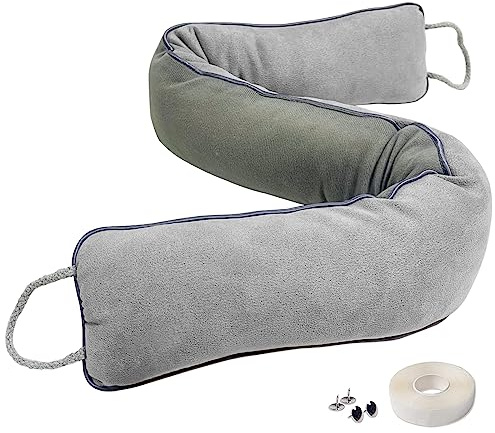 Burlete Puerta Entrada para Cucarachas, Burlete Puerta Felpa De Tela, Aislante Ventana Puerta Entrada Aislante Acustico Tira De Sellado para Puertas Door Draft Stopper Interior para Insectos (98cm)
