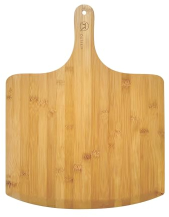 Outset Pizza Peel, Extra Large Bamboo Pizza Paddle, 18 x 14, Tan