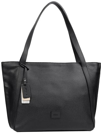 Gabor Elfie Damen Shopper Umhängetasche Reißverschluss Groß Schwarz