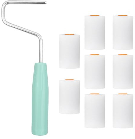 9 piezas Mini rodillo de espuma y marco,Rodillo Espuma Pintura,Cubierta de Rodillo de Pintura de Espuma,marco de rodillo de pintura,para Pintar y Pintar Paredes(56mm*34mm)