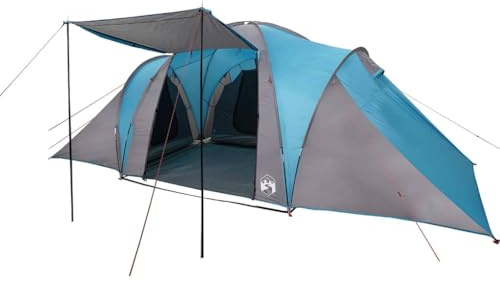vidaXL Family Tent Dome 6-Person, Camping Tent for All Weather, Lightweight Waterproof Fishing Day Shelter with Carry Bag, Blue Waterproof