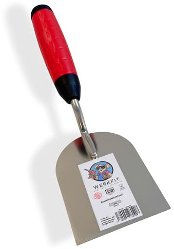 WERKFIT Profi Gipserkelle aus Edelstahl 80mm - Gipserspachtel Rostfrei - Maurerkelle mit Softgriff - Stukkateurkelle Made in Österreich (80mm)