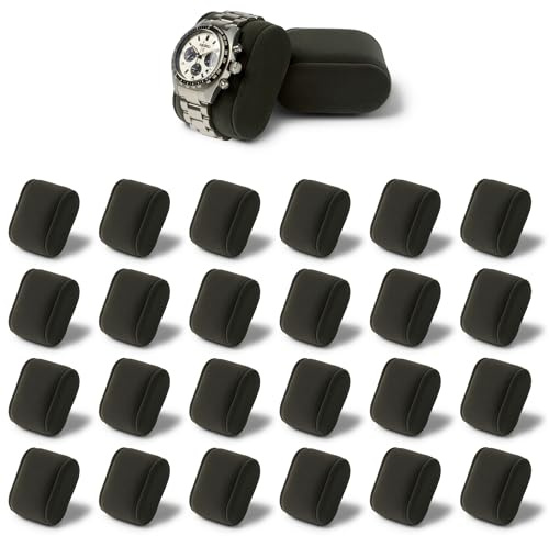 TAWBURY Lot de 24 coussins de montre – Petits coussins pour poignets de 16,5 à 18 cm, 5,1 cm de large, compatibles avec nos boîtes de montre Bayswater à 6, 12 et 24 emplacements (anthracite)