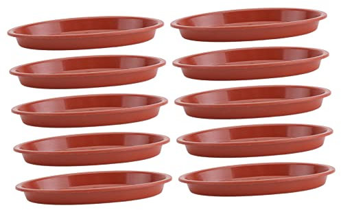 HEMOTON 10 Piezas Bandejas para Macetas Ovaladas de Duradero Bases para Bonsáis y Plantas Color Fáciles de Usar y Resistentes