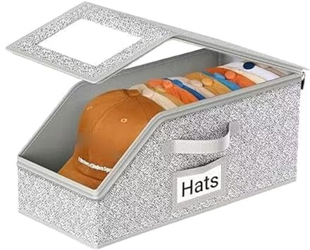 Funda protectora de sombrero para hombre con cierre de cremallera, diseño apilable, caja de almacenamiento para gorras, accesorios deportivos, exposición, caja organizadora de sombreros a prueba de